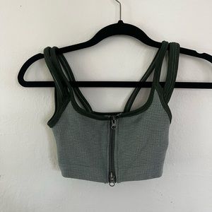 Teal/green zip up tank